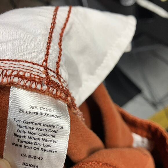 Talbots Petites Women 8p Signature Stretch Corduroy Straight Pants Orange Preppy - Picture 11 of 15